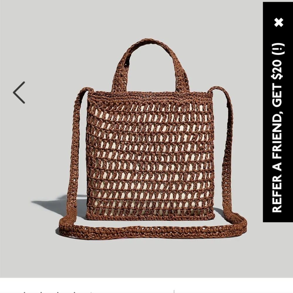 Madewell Brown Woven Crossbody Tote
